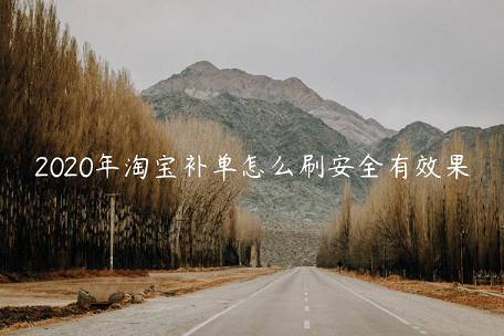 2023年淘寶補(bǔ)單怎么刷安全有效果